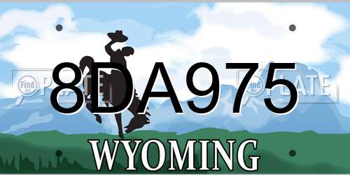 8DA975 Wyoming License Plate