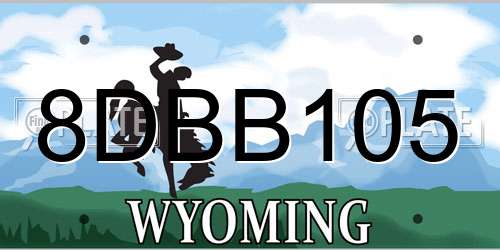 8DBB105 Wyoming License Plate