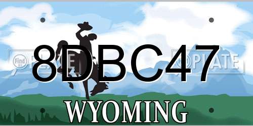 8DBC47 Wyoming License Plate