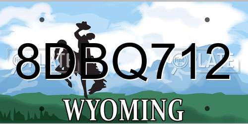 8DBQ712 Wyoming License Plate