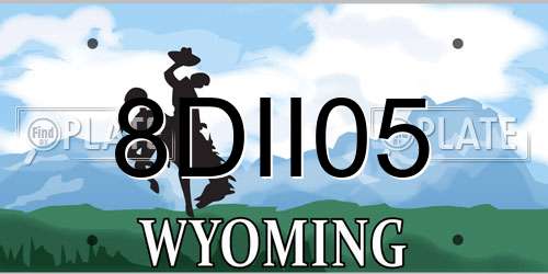 8DII05 Wyoming License Plate