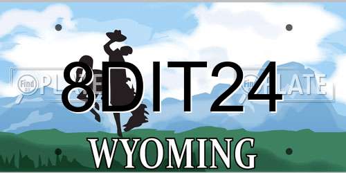 8DIT24 Wyoming License Plate