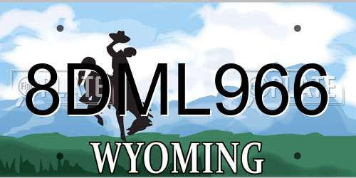 8DML966 Wyoming License Plate