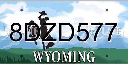 8DZD577 Wyoming License Plate