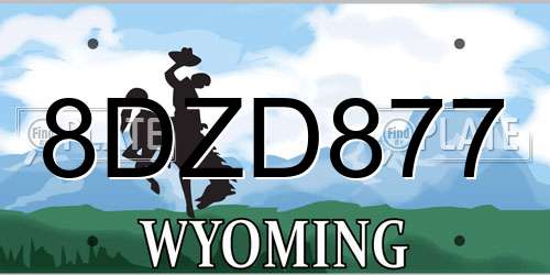 8DZD877 Wyoming License Plate