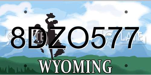 8DZO577 Wyoming License Plate