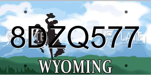 8DZQ577 Wyoming License Plate