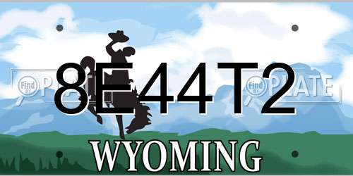 8E44T2 Wyoming License Plate