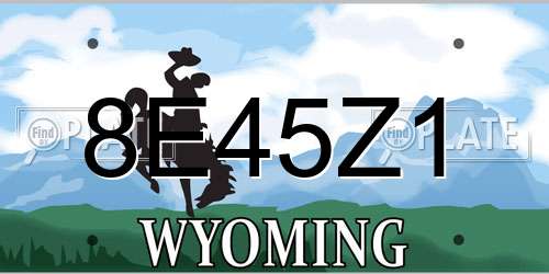 8E45Z1 Wyoming License Plate