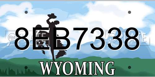 8EB7338 Wyoming License Plate