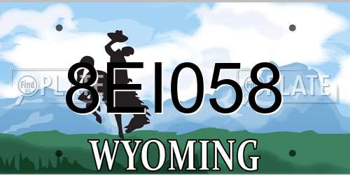 8EI058 Wyoming License Plate
