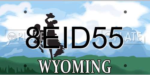 8EID55 Wyoming License Plate
