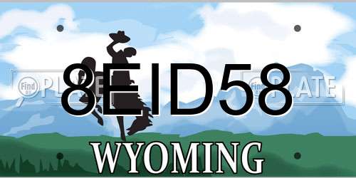 8EID58 Wyoming License Plate