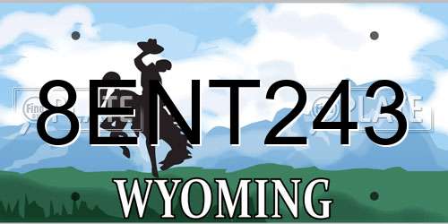 8ENT243 Wyoming License Plate