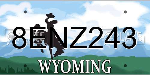 8ENZ243 Wyoming License Plate