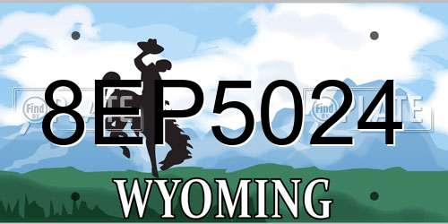 8EP5024 Wyoming License Plate