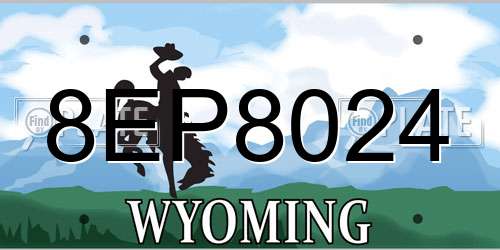 8EP8024 Wyoming License Plate