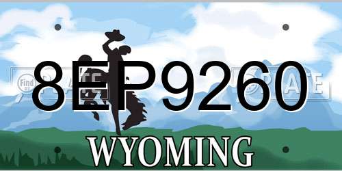 8EP9260 Wyoming License Plate