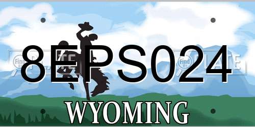 8EPS024 Wyoming License Plate