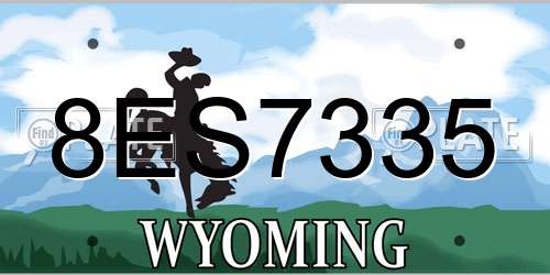 8ES7335 Wyoming License Plate