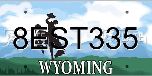 8EST335 Wyoming License Plate