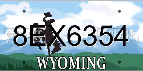 8EX6354 Wyoming License Plate