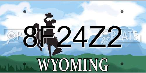 8F24Z2 Wyoming License Plate