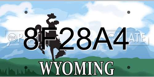 8F28A4 Wyoming License Plate