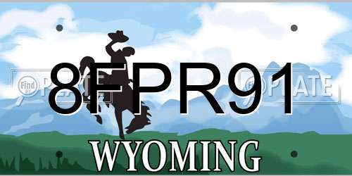 8FPR91 Wyoming License Plate