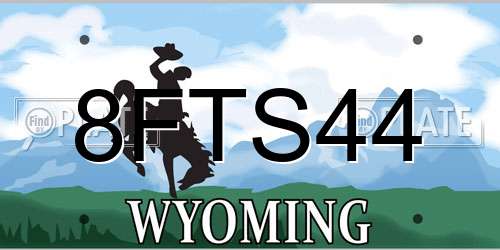 8FTS44 Wyoming License Plate