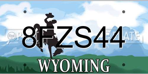 8FZS44 Wyoming License Plate