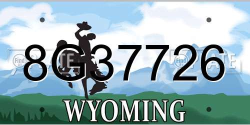 8G37726 Wyoming License Plate