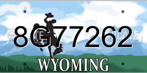 8G77262 Wyoming License Plate