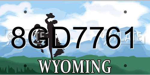 8GD7761 Wyoming License Plate