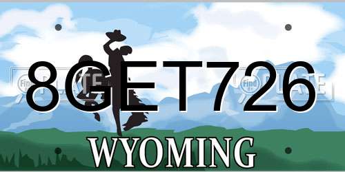 8GET726 Wyoming License Plate