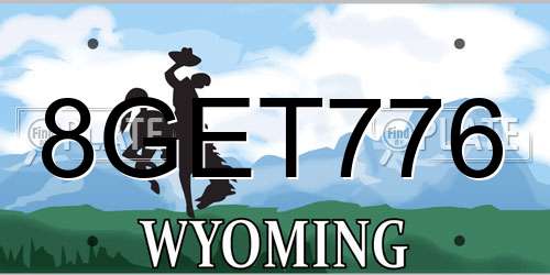 8GET776 Wyoming License Plate