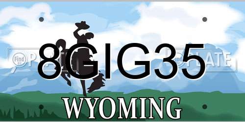 8GIG35 Wyoming License Plate