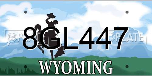 8GL447 Wyoming License Plate