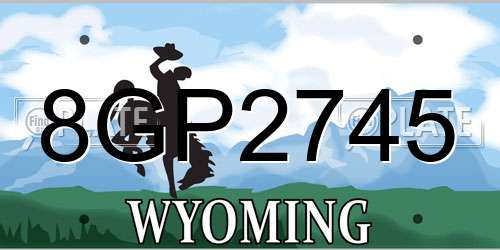 8GP2745 Wyoming License Plate