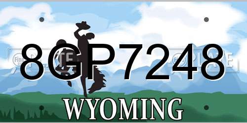8GP7248 Wyoming License Plate