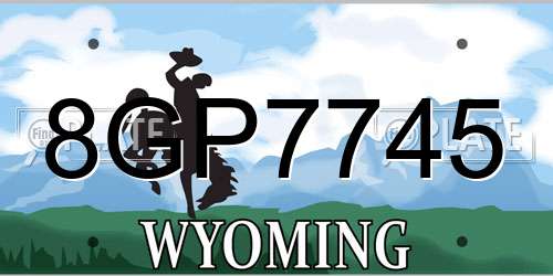 8GP7745 Wyoming License Plate