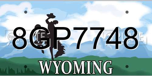 8GP7748 Wyoming License Plate