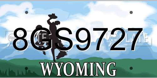 8GS9727 Wyoming License Plate