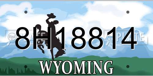 8H18814 Wyoming License Plate
