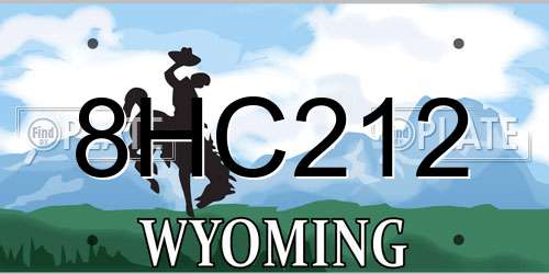 8HC212 Wyoming License Plate