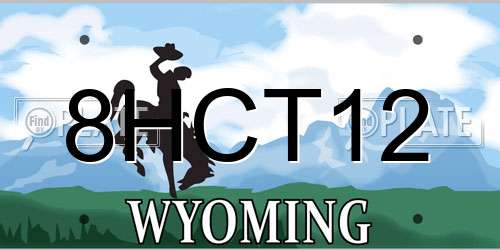 8HCT12 Wyoming License Plate