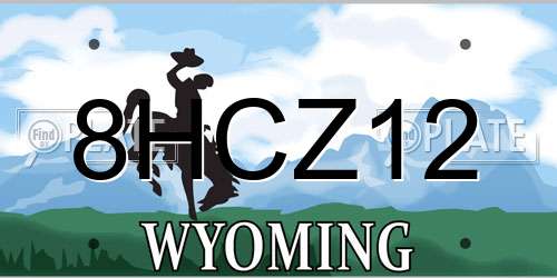8HCZ12 Wyoming License Plate