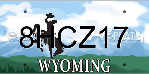 8HCZ17 Wyoming License Plate