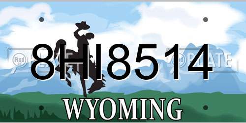 8HI8514 Wyoming License Plate