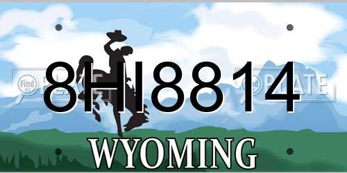 8HI8814 Wyoming License Plate